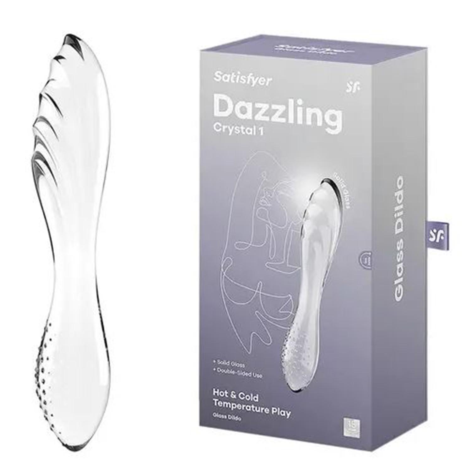 SATISFYER DAZZLING CRYSTAL DILDO HOT &COLD TEMPERATURE PLAY TRANSPARENTE 1UN