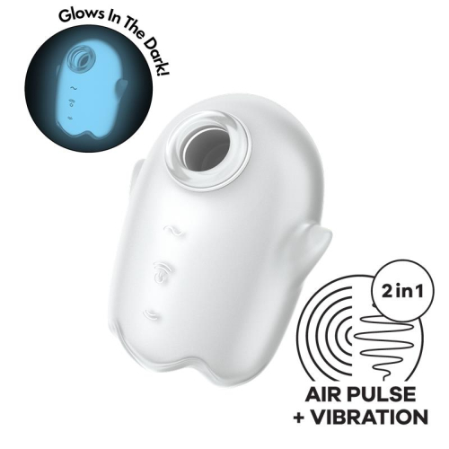Satisfyer GLOWING GHOST Double Air Pulse Vibrador Branco