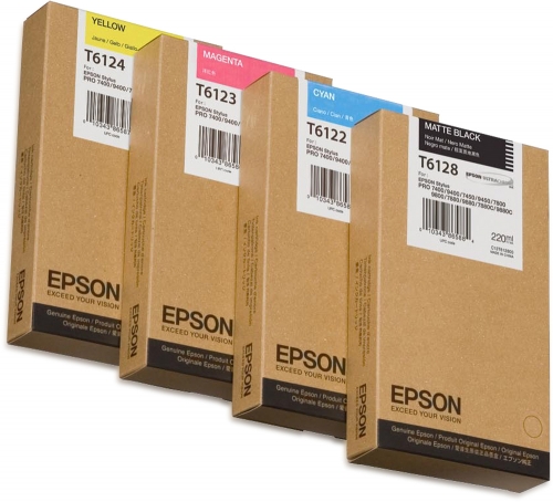 Tinteiro EPSON T6128 Preto Mate 220ml - Stylus Pro 7400/7450/9400/9450
