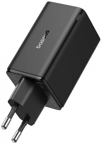 Carregador Baseus GaN6 Pro Dual USB-A/USB-C 65W Fast Charger PD 3.0 Preto