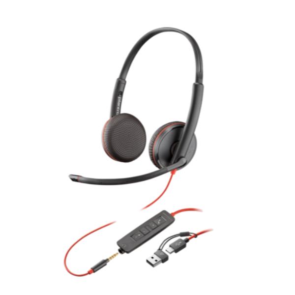 HP Poly Headset Stereo BW 3225 USB-C + 3.5mm + USB-C/A