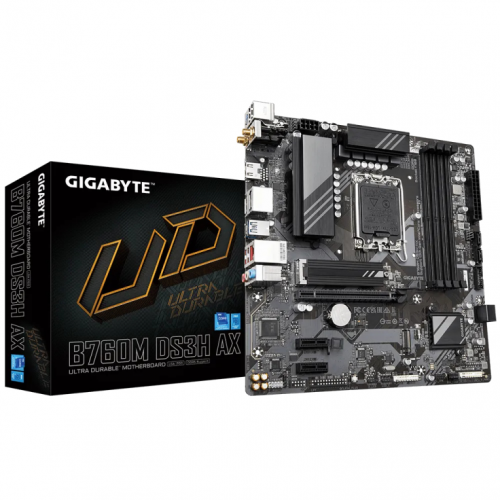 MOTHERBOARD GIGABYTE B760M DS3H AX G12 1700 MATX 4XDDR5