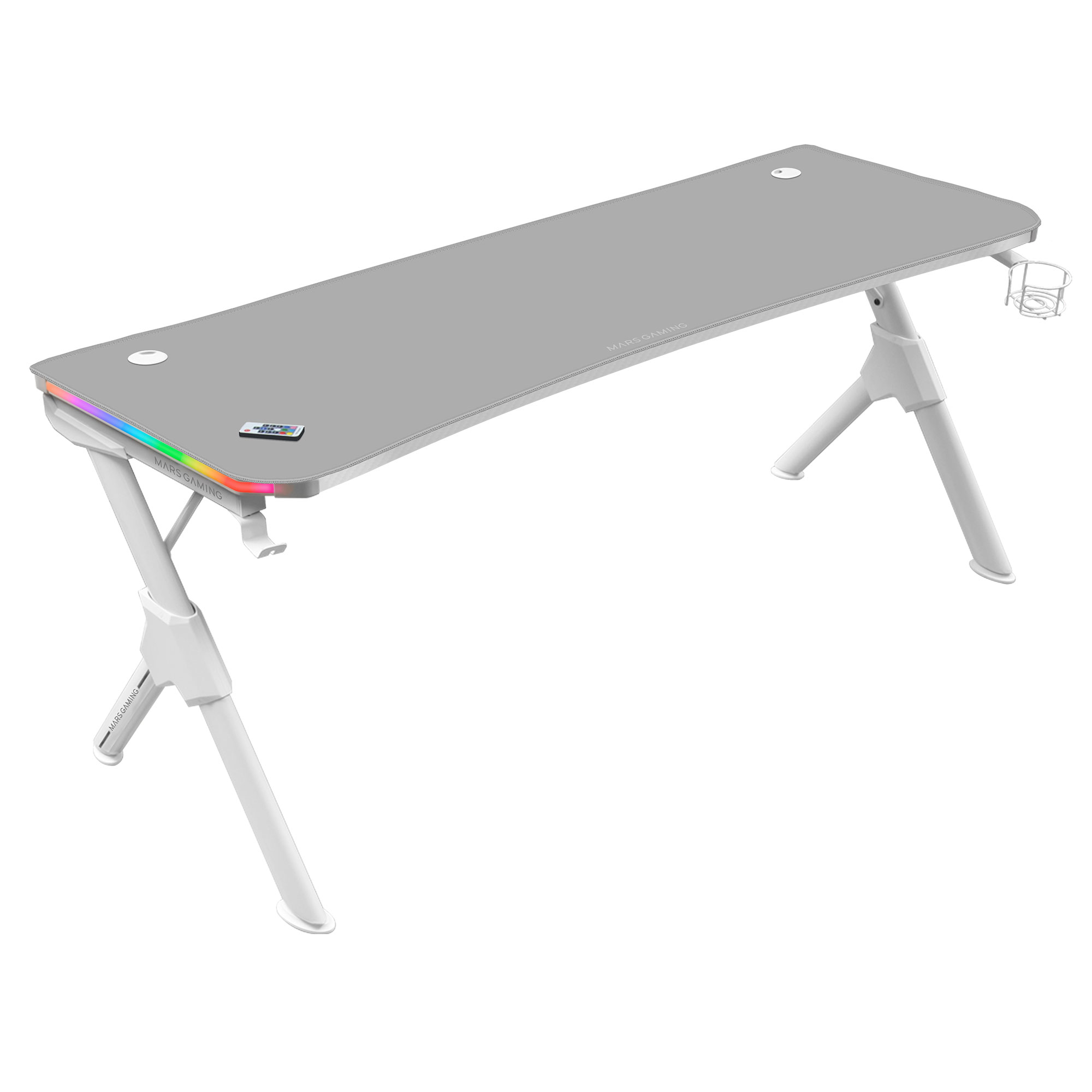 Mesa MARS GAMING MGDXL RGB GAMING DESK,160CM,RGB CHROMA,MOUSEPAD,HOLDERS,WHITE