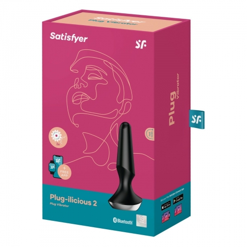 SATISFYER PLUG-ILICIOUS 2 VIBRADOR PRETO BLUETOOTH 1UN
