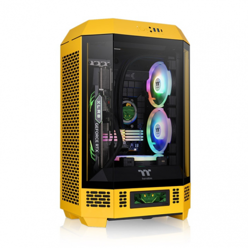 CAIXA THERMALTAKE THE TOWER 300 BUMBLEBEE MINI-ITX 2XUSBA 3.2 PRETO