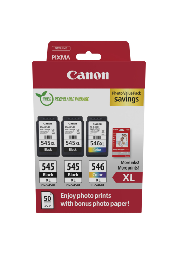 Tinteiro CANON Multipack PG-545XL x2 / CL-546XL + papel fotográfico