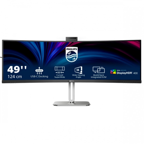 MONITOR PHILIPS VA 49"(48.8) 32:9 CURVO DQHD HDMI DP USB-C COLUNAS WEBCAM HAS