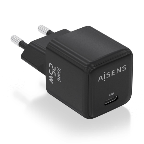 CARREGADOR AISENS GAN 25W 1XUSB-C PD3.0 QC4.0 PRETO