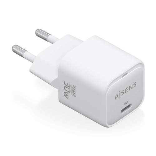 CARREGADOR AISENS GAN 30W 1XUSB-C PD3.0 QC4.0 BLANCO