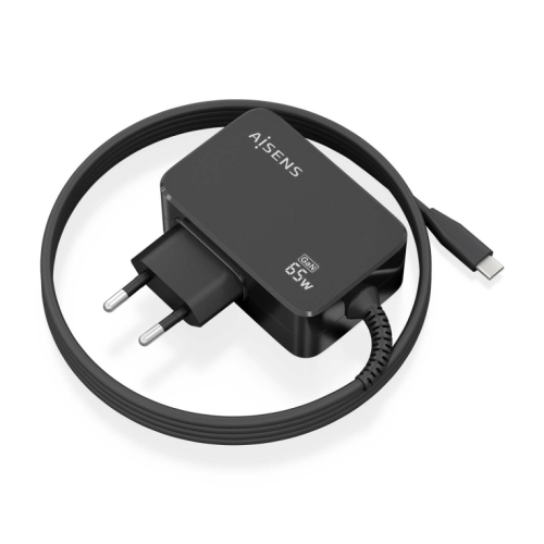 CARREGADOR AISENS GAN 65W PD3.0 1XUSB-C 1.8M PRETO