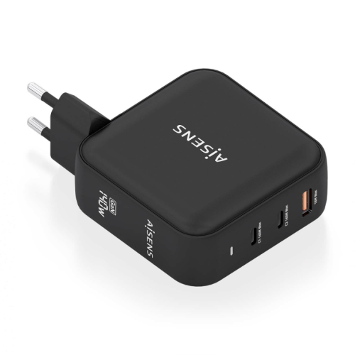 CARREGADOR AISENS GAN 140W 2XUSB-C PD3.1 QC4.0 1XUSB-A QC3.0 PRETO