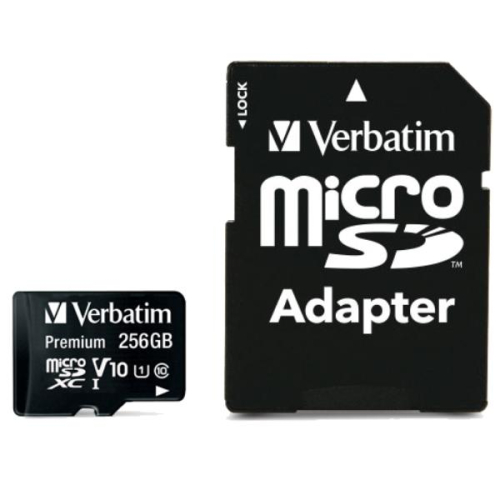 VERBATIM MICRO SDXC PREMIUM 256GB UHS-1 CLASS 10 C/ADAPTADOR
