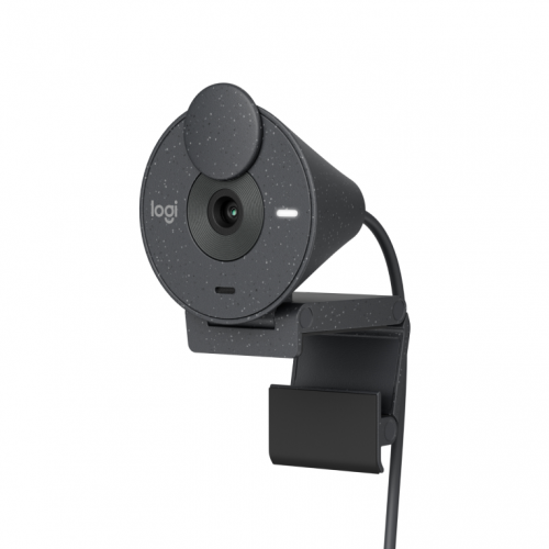 Webcam Logitech Brio 300 Full HD - 2 megapixéis - Campo de visão de 70º - Cor grafite
