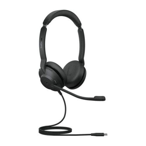 Auscultadores Jabra Evolve 2 30 USB-C com microfone - Cancelamento de ruído - Faixa de cabeça ajustável - Controlos supra-auriculares - Preto