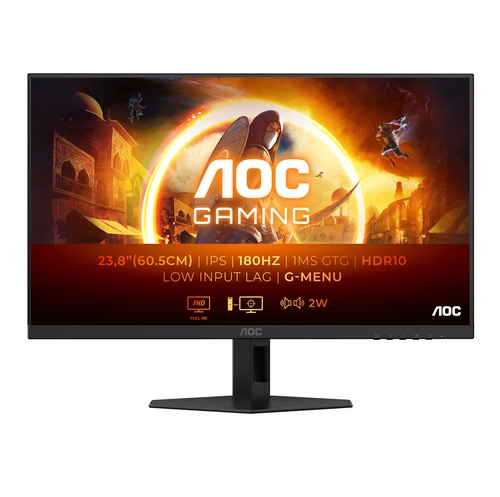 AOC 24G4XE 24"Class MONITOR LCD para gaming - 16:9 - Preto - 60.5 cm (23.8") Viewable - Tecnologia IPS (In-plane switching)