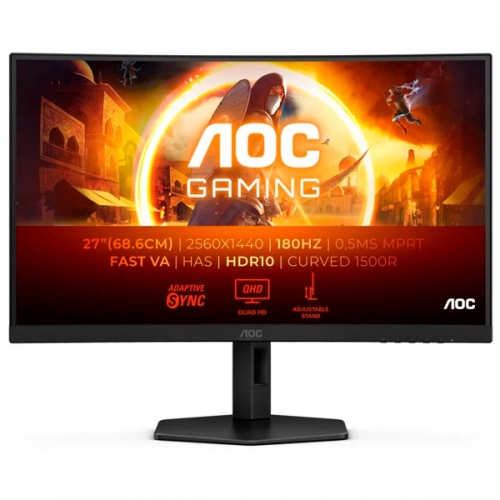 MONITOR AOC VA 27"QHD CURVO 1MS 180HZ HDMI DP HAS CQ27G4X