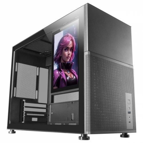 Caixa MARS GAMING MC-LCD,MICRO-ATX ,8"IPS LCD SCREEN,TEMPERED GLASS WINDOW,BLACK