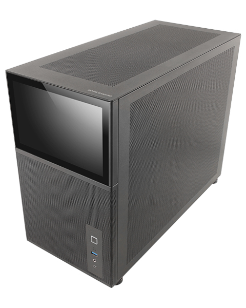 Caixa MARS GAMING MC-LCD,MICRO-ATX ,8"IPS LCD SCREEN,TEMPERED GLASS WINDOW,Preto