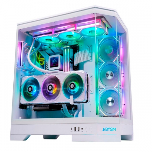 CAIXA ABYSM GAMING E-ATX DANUBE SAVA H600 ARGB TEMP GLASS WHITE