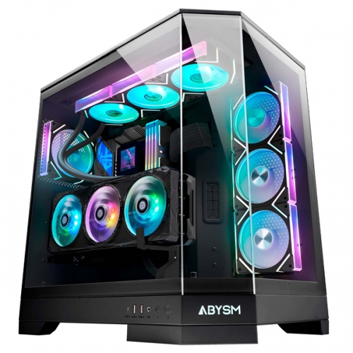 CAIXA ABYSM GAMING E-ATX DANUBE SAVA H600 ARGB TEMP GLASS BLACK