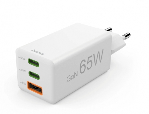 Carregador HAMA GaN,2*USB-C+1*A,65W - 201996