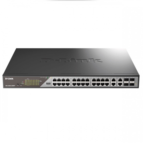D-LINK SWITCH 24 PORTAS GIGA POE + 4 COMBO SFP 1000