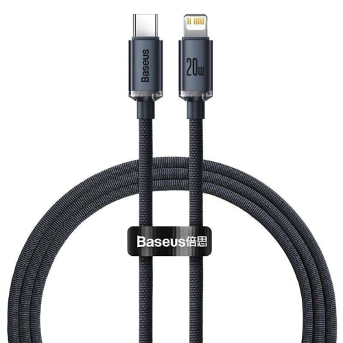 CABO BASEUS CRYSTAL SHINE TYPE-C/LIGHTNING 20W 2M BLACK