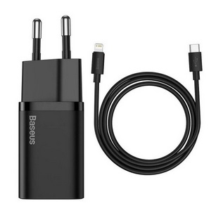 BASEUS SUPER SI QUICK CHARGER 1C USB-C 25W COM CABO TYPE-C 1M BLACK