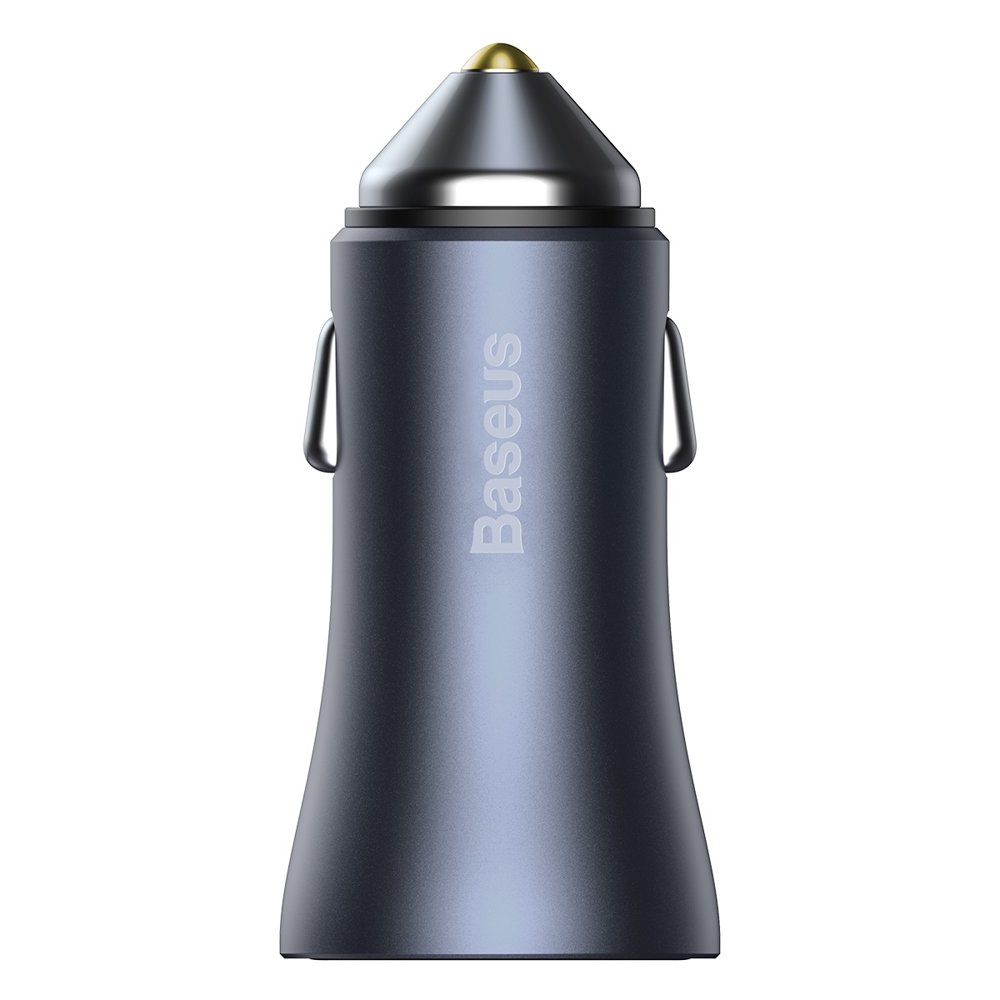 CARREGADOR CARRO BASEUS DUAL PD/QC USB-C/USB-A 40W COM CABO USB-C LIGHTNING GRAY
