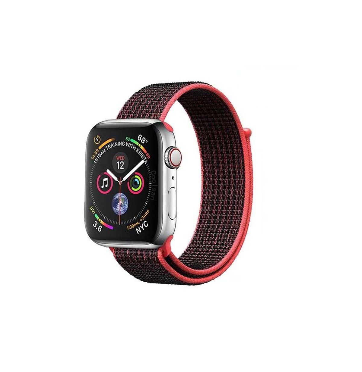 BRACELETE TACTICAL 584 CLOTH BAND APPLE WATCH 1/2/3/4/5/6/7/SE 42-44MM GREY/PINK