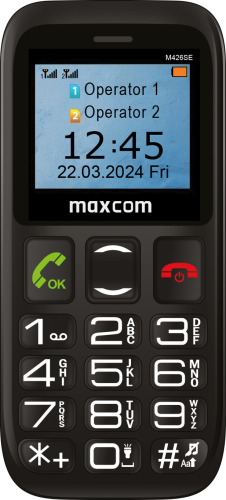 MAXCOM PHONE 2G DUAL SIM 1.77"BOTAO SOS USB-C DESKTOP CHARGER BLACK MM426