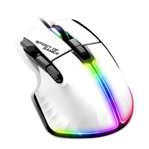 SPIRIT OF GAMER RATO GAMING PRO M5 RGB 12800DPI BRANCO