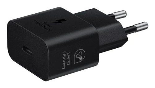 Carregador USB Samsung Type C 25W Preto com Carregamento Rápido,1 Porta 5V (Cabo não incluído)