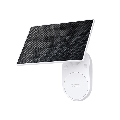 Painel solar TP-Link Tapo A201 com suporte para câmara - 2,5 W - Cabo de 4 m - IP65 - Inclui acessórios de montagem - Preto e branco