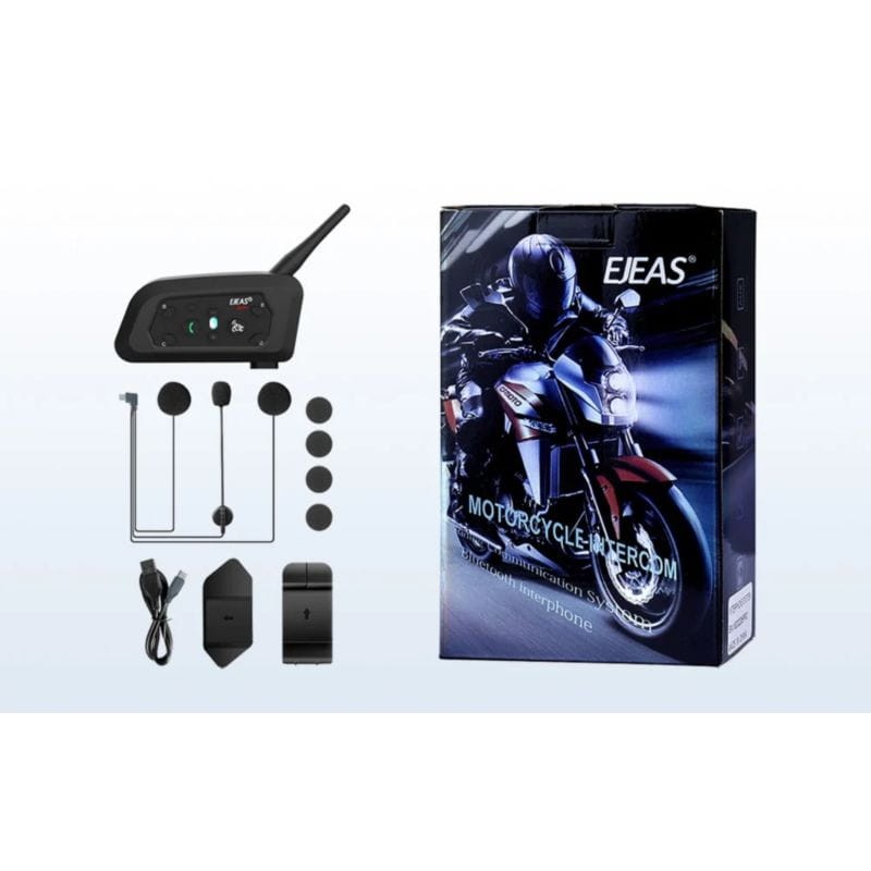 EJEAS V6 Pro+ Full Duplex para 6 interlocutores - Intercomunicador para moto