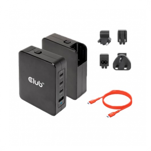CARREGADOR DE VIAGEM INTERNACIONAL CLUB3D GAN 140W