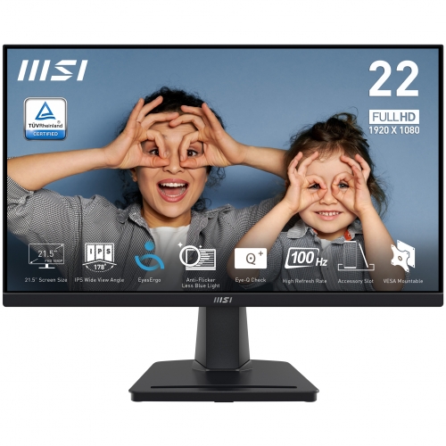 MONITOR MSI PRO MP225 22"(21,45")FHD100Hz 1ms(MRPT) 250nits EyesErgo HDMI,D-Sub