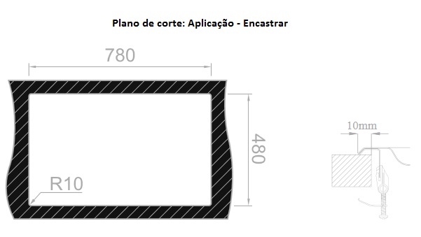 CUBA ENCASTRAR NÃO POLIDA RODI - OKIO LINE 80 BB - G06F6KF20021A0