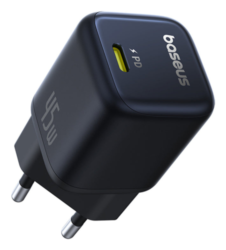 Carregador baseus picogo gan 1c 45w eu cosmic black