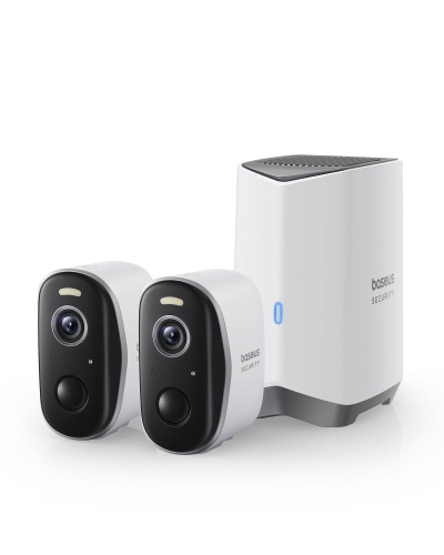 Camera segurança baseus n1 plus outdoor 2k 2-cam kit white