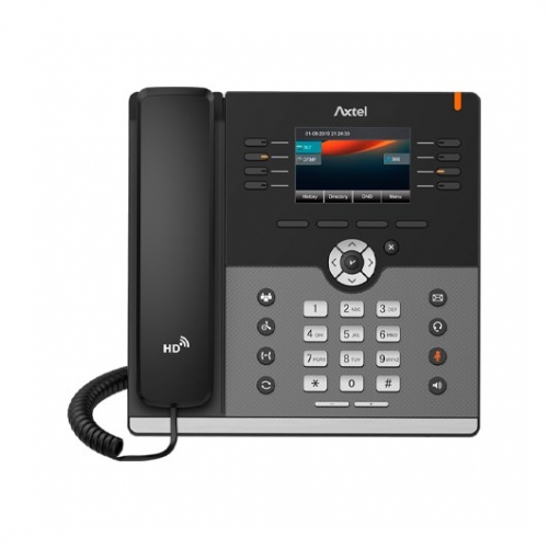 Telefone IP fixo Axtel AX-500W - Wi-Fi e Bluetooth - Até 12 contas SIP - Gigabit - PoE - Preto