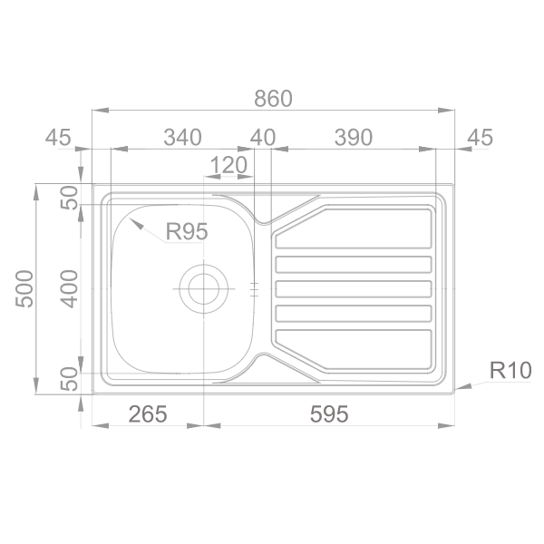 LAVA LOUÇA ENCASTRAR POLIDO RODI - OKIO LINE 86 FLAT - G16F6KH1P321A0