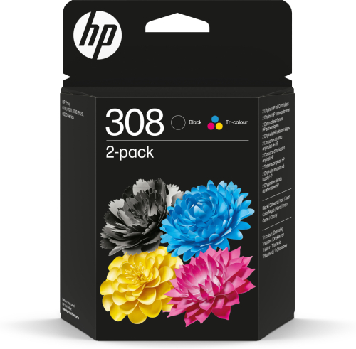 HP 308 Black/Tri-Color Ink Cartridge Combo 2-Pack