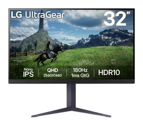 MONITOR LG NANO IPS 32"(31.5) 16:9 QHD 180HZ 1MS HDMI DP USB HAS PIVOT 32GS85Q-B