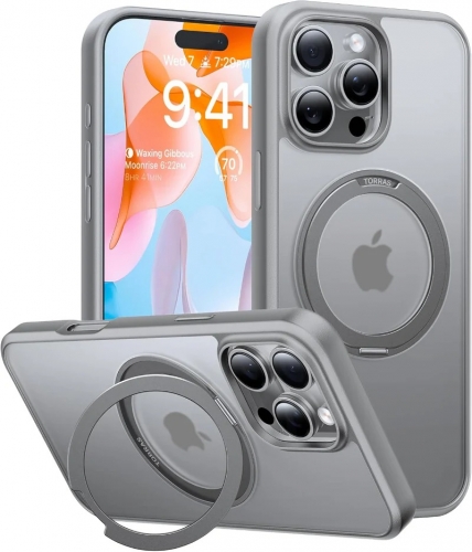 Capa Ostand Pro Series p/ iPhone 16 Pro Max - Titanium Grey
