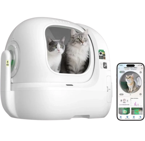 Caixa de areia automática PETKIT Purobot Max Pro 2 com câmara e tecnologia xSecure - Controlo por aplicação - Capacidade extragrande