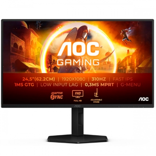 MONITOR AOC IPS 25"(24.5) FHD 0.3MS 310HZ HDMI DP USB HAS PIVOT 25G4SXU