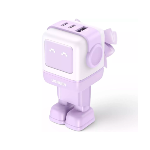 CARREGADOR UGREEN TRIPLE 65W USB-A + USB-C PURPLE