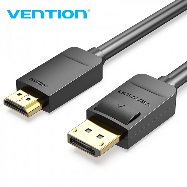 Cabo Conversor Vention DisplayPort Macho para HDMI Macho - 2m - Preto