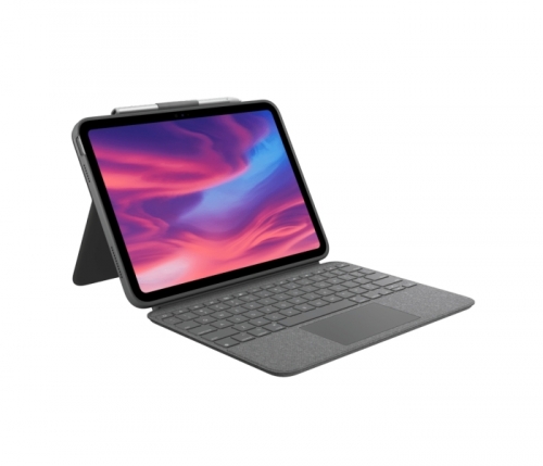 Capa com teclado sem fios Logitech Combo Touch com retroiluminação para iPad (10ª geração e A16) - Trackpad - Digitação,visualização,desenho e leitu